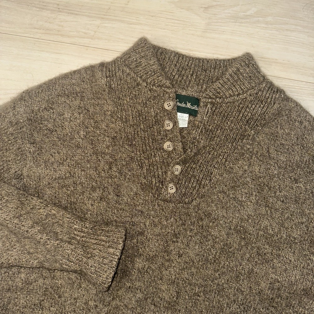Vintage 90s Gander Mountain wool sweater men's large brown‎ outdoors fisherman